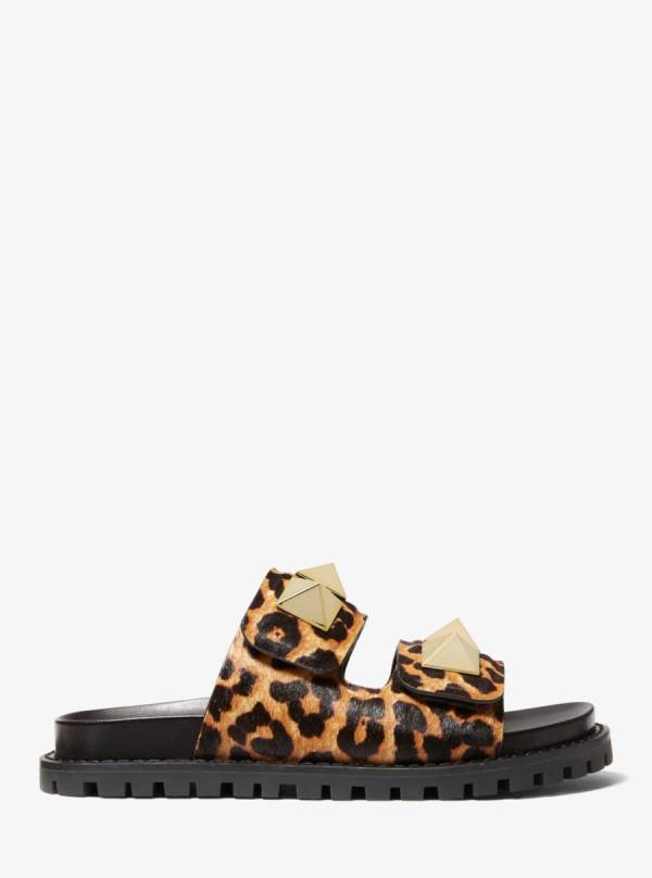 Damske Slapky Michael Kors Stark Studded Leopard Print Calf Hair Leopardie - Topanky Michael Kors Akcia | MPSQV-0789